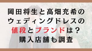 岡田将生と高畑充希のウェディングドレスの値段とブランドは？購入店舗も調査